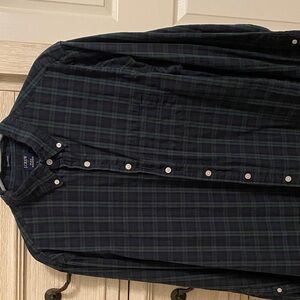 J. Crew Dark Green Plaid Casual Button-Down Shirt